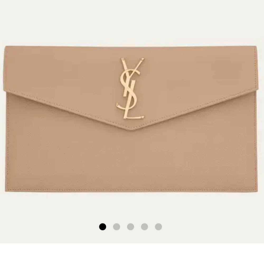 YSL Uptown Monogram Grain de Poudre Pouch
